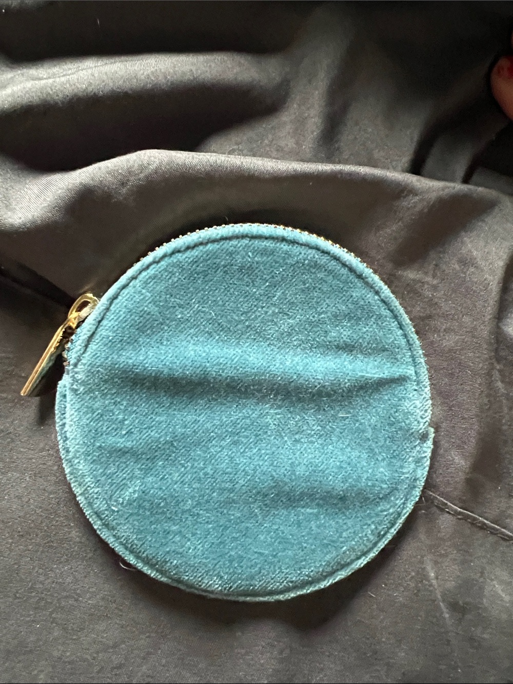 FREE Sezane Teal Round Velvet Coin Pouch 3.5x3.5
